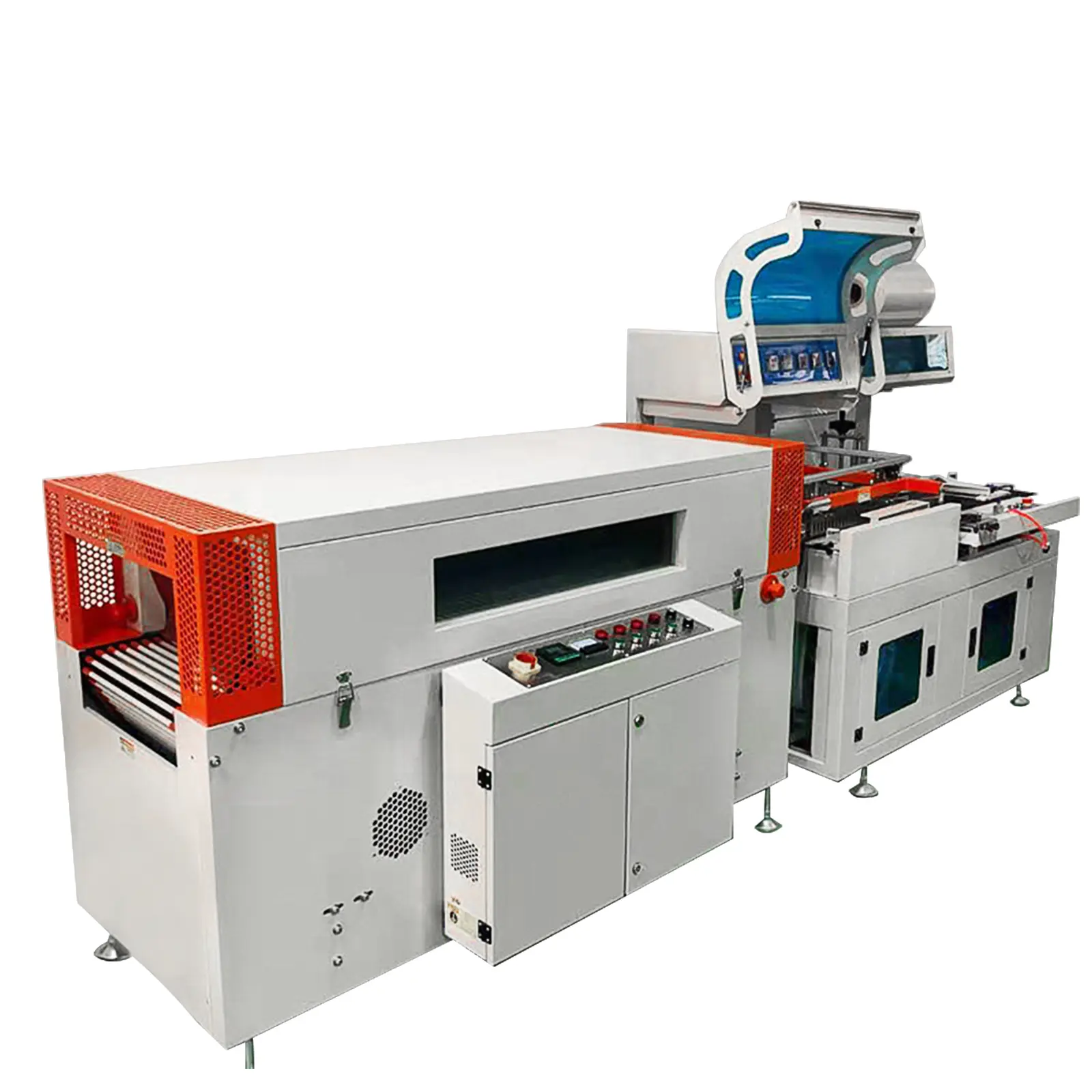 Heat shrink packaging machine for grouped soda bottles or cans