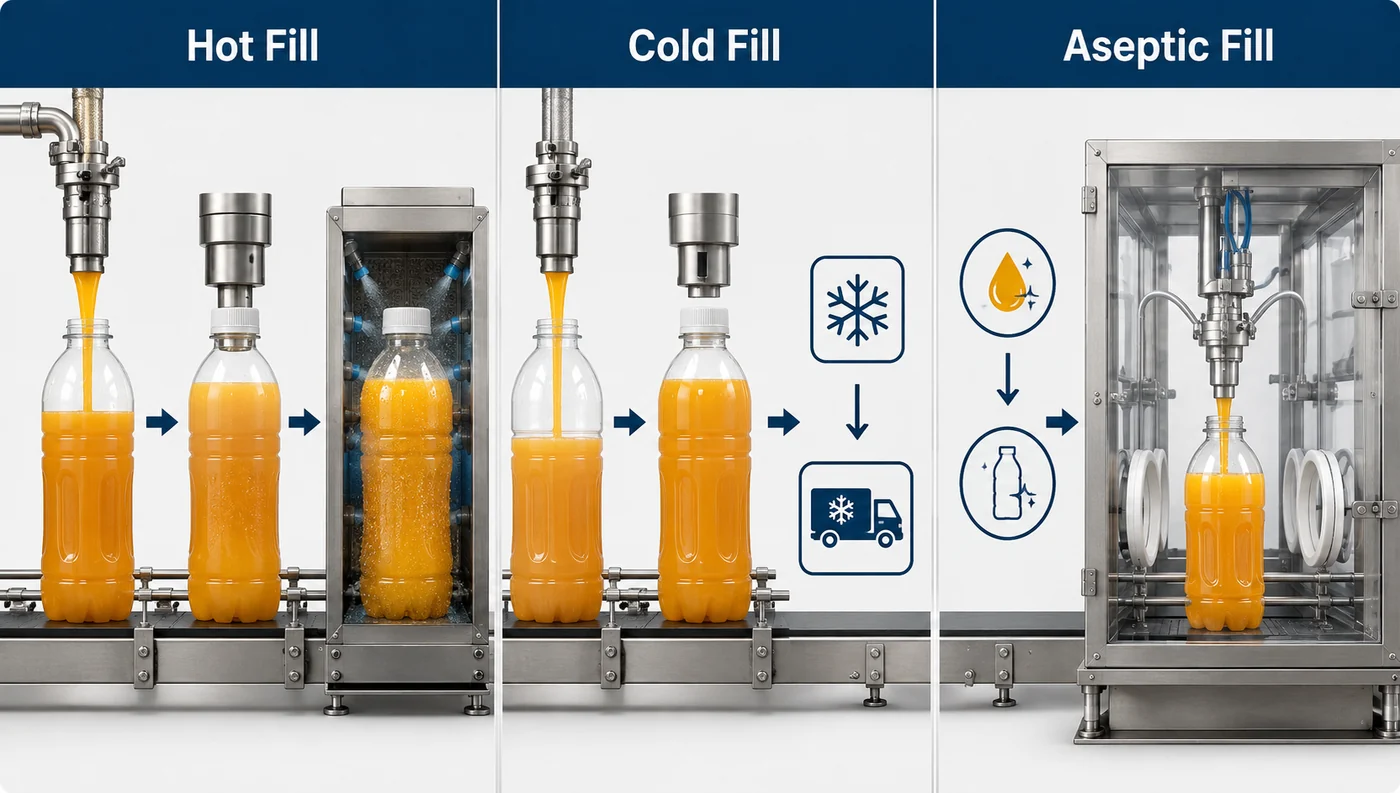 méthodes de mise en bouteille de jus