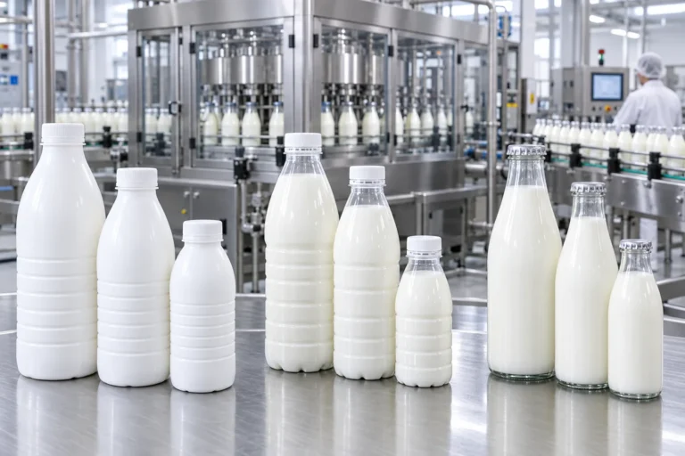 Aplicaciones de la máquina de envasado de botellas de leche para botellas de HDPE, PET y vidrio